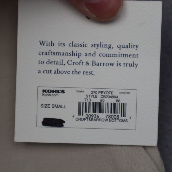 Croft Barrow Shorts Womens S Beige Sweat Mid Rise Pocket Stretch Pull On - Picture 6 of 16